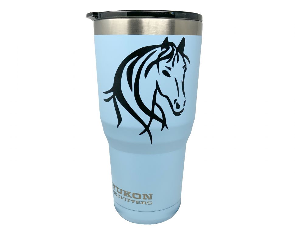 30 oz Insulated Horse Head Stainless Steel double wall Blue Tumbler Tumbler Shiloh   