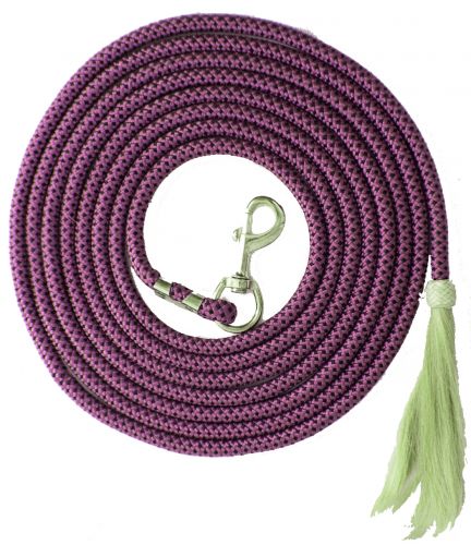 3031: 25' nylon pro braid lunge line with horse hair tassel Primary Showman Saddles and Tack   