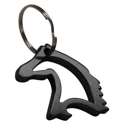 30672: 1-1/3" Aluminum horse head key chain and bottle opener Primary Showman Saddles and Tack   