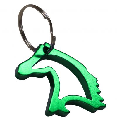 30672: 1-1/3" Aluminum horse head key chain and bottle opener Primary Showman Saddles and Tack   