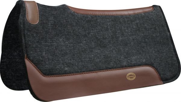 30964: Showman™ 31" x 32" blended wool felt saddle pad that is cut out over withers and contoured Western Saddle Pad Showman   