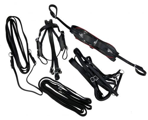 3131: Mini Horse / Small Pony leather driving harness This set features an adjustable blind bridle Driving Harness Showman Saddles and Tack   
