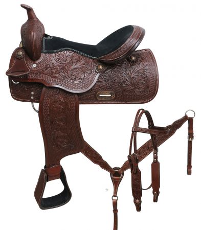 326616: 16" Economy style pleasure saddle set Pleasure Saddle Showman Saddles and Tack   