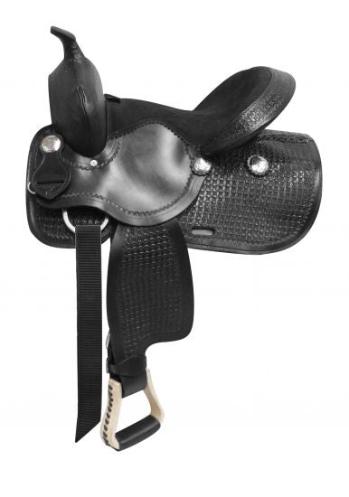 326713: 13" Economy western style saddle with suede leather seat Youth Saddle Showman Saddles and Tack   