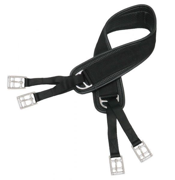 3391X: Contoured neoprene English girth with V style roller buckle straps Primary Showman Saddles and Tack   