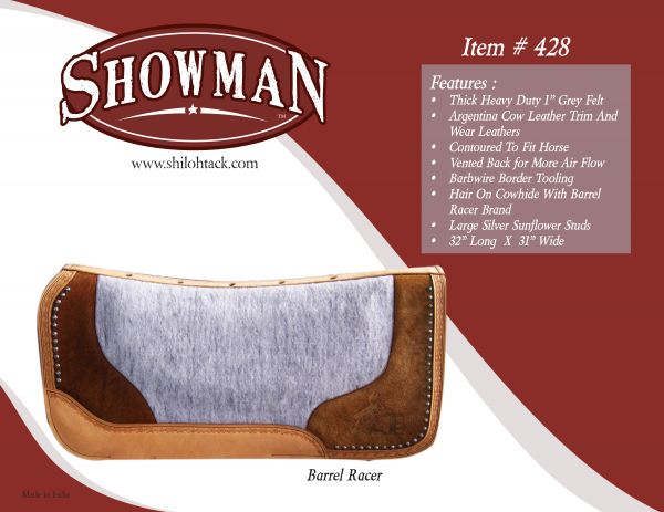 428: Showman™ Felt Bottom Saddle Pad Western Saddle Pad Showman   