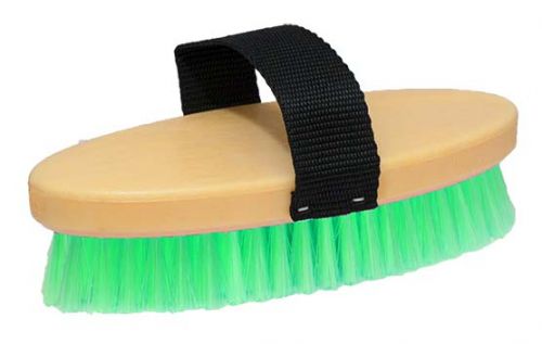 43001: 7" Neon body brush with nylon handle Brush Showman Saddles and Tack   