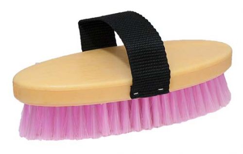 43001: 7" Neon body brush with nylon handle Brush Showman Saddles and Tack   