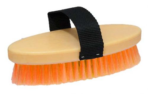 43001: 7" Neon body brush with nylon handle Brush Showman Saddles and Tack   