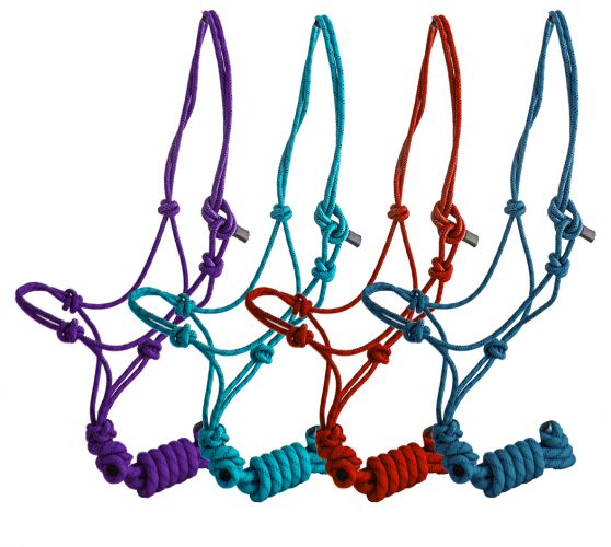 4319: Horse Size Cowboy Knot Halter with Matching 8' Lead Cowboy Halter Showman Saddles and Tack   