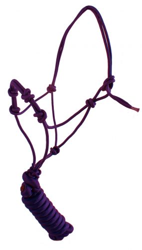 4327: Yearling Size Cowboy Knot Halter with Training Knots and Matching 8' Lead Cowboy Halter Showman Saddles and Tack   
