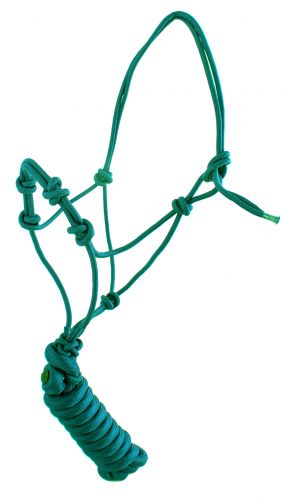 4327: Yearling Size Cowboy Knot Halter with Training Knots and Matching 8' Lead Cowboy Halter Showman Saddles and Tack   