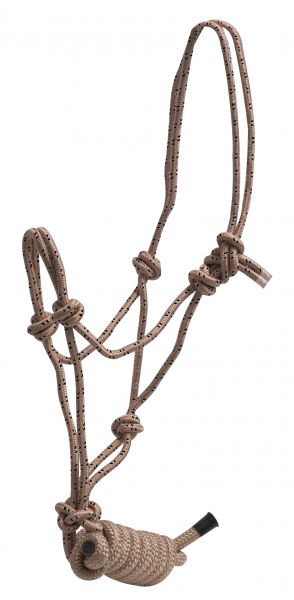 4328: Horse size braided nylon cowboy knot rope halter with removable 7 Cowboy Halter Showman Saddles and Tack   