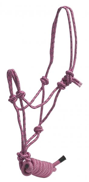 4328: Horse size braided nylon cowboy knot rope halter with removable 7 Cowboy Halter Showman Saddles and Tack   