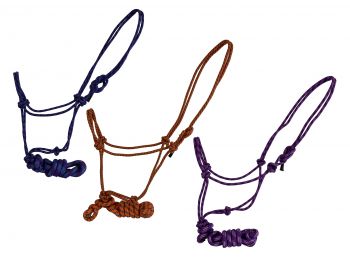 4344: Horse size cowboy knot halter with matching removeable lead Cowboy Halter Showman Saddles and Tack   