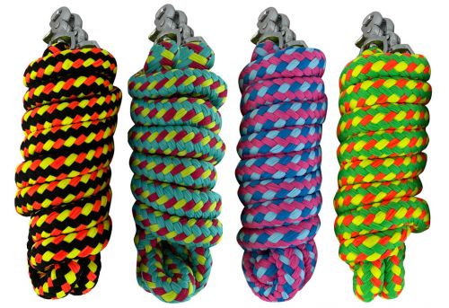 4375: 8' Braided Softy Cotton Braided Contest Reins Reins Showman Saddles and Tack   