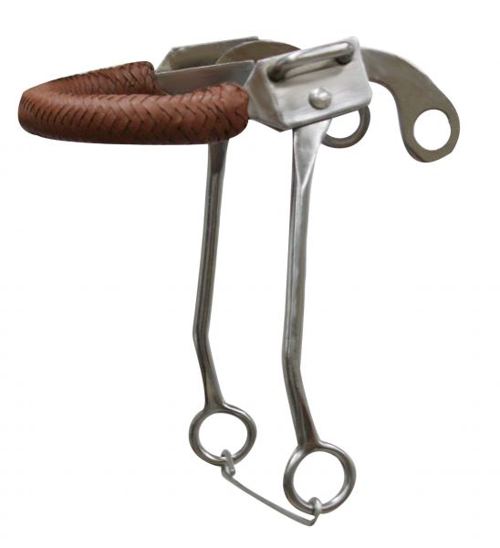 46130: chrome plated braided hackamore with 9 Bits Showman   
