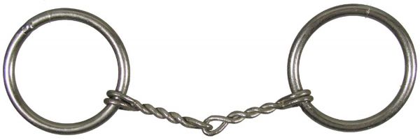 46943: Showman™ Mini size nickel plated O-ring snaffle bit with 3 1/2" small twisted wire mouth Bits Showman   