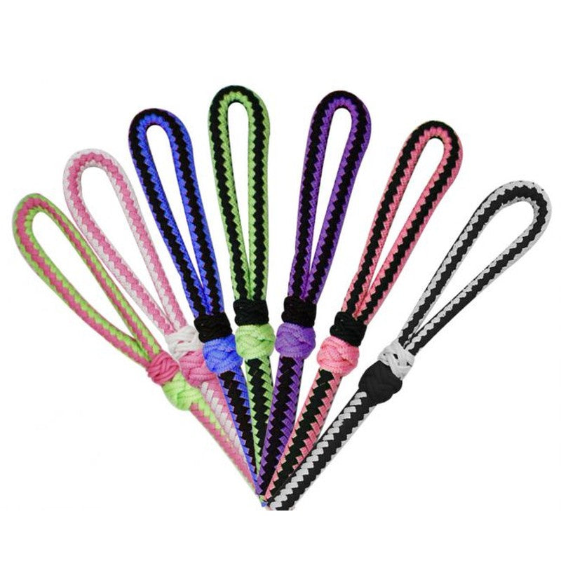 48002: Two Tone Braided Nylon Quirt Whip Showman Saddles and Tack   