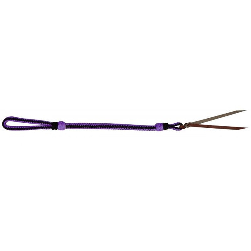 48002: Two Tone Braided Nylon Quirt Whip Showman Saddles and Tack   