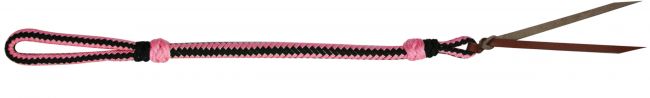 48002: Two Tone Braided Nylon Quirt Whip Showman Saddles and Tack   