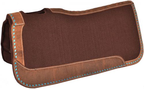4991: Showman® 32" x 31" x 1" Heavy Duty Brown felt saddle pad Western Saddle Pad Showman   