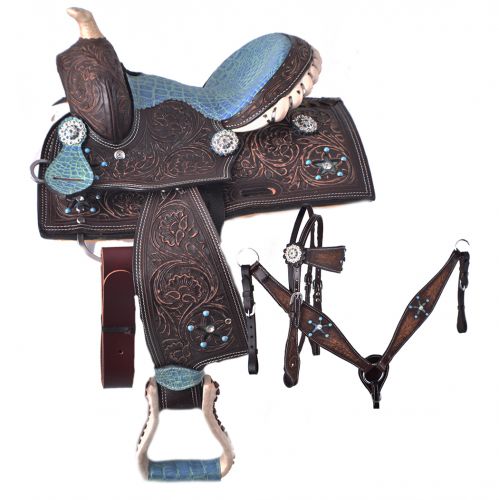 50510: 10" Double T  Pony saddle set Youth Saddle Double T   