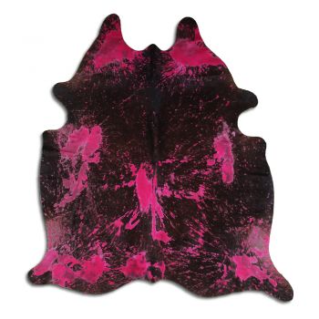 5096: LG/XL Brazilian Pink Splatter Distressed Black cowhide rugs Primary Showman Saddles and Tack   