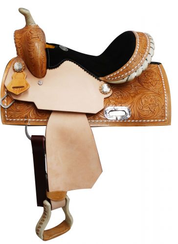 5214: 13" Double T  Youth saddle with buck stitch trim Youth Saddle Double T   