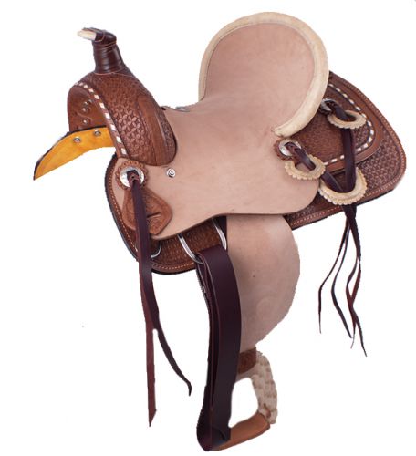 13 Fully tooled Double T youth saddle.