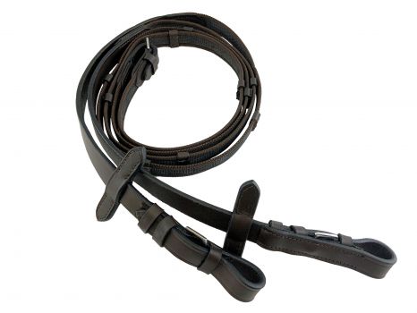 5646: 54" rubber English reins Primary Showman Saddles and Tack   