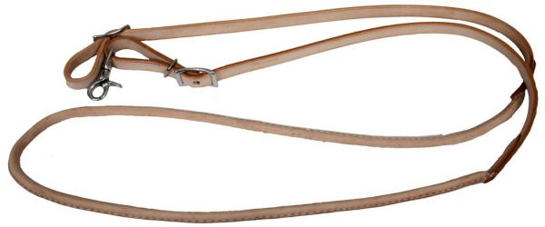 5647: Showman™ 5/8" X 7' one piece leather rolled middle roping rein with conway buckles Reins Showman   