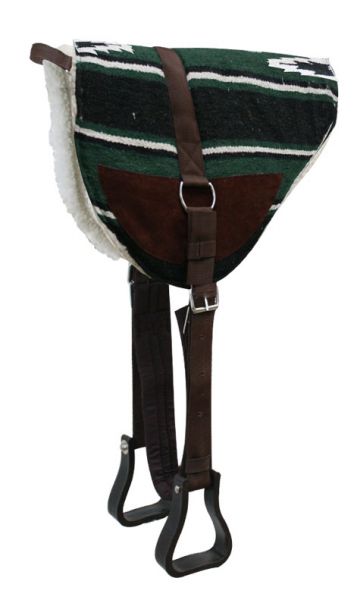 6017: Showman ® Navajo bareback saddle pad with Kodel fleece bottom and suede wear leathers Bareback Saddle Pad Showman   
