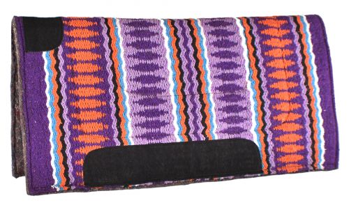 6073X: Showman® 32" x 32" Arcylic top saddle pad with Navajo design and 1" felt bottom Western Saddle Pad Showman Purple  