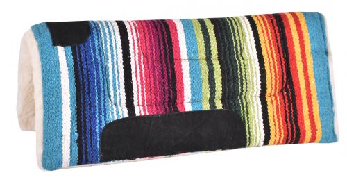 6074: Showman® 24" X 24" 100% Acrylic Woven Wool top pad with fleece bottom Western Saddle Pad Showman   