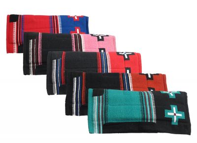 6088: Showman ® 32" x 34" Woven saddle pad with fleece bottom and oversized wear leathers Western Saddle Pad Showman   