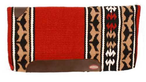6109: 32 x 34 Economy cutter saddle pad with woven wool top and 1" fleece bottom Western Saddle Pad Showman Saddles and Tack   