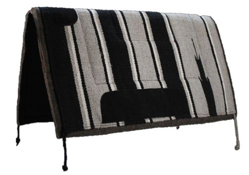 6118: Showman 30" x 30" Navajo saddle pad with felt bottom and suede wear leathers Western Saddle Pad Showman Gray  