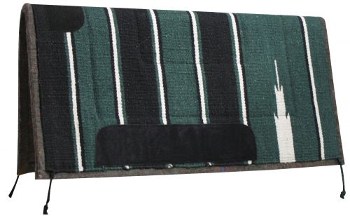 6119: Showman™ 32" x 32" Navajo saddle pad with felt bottom and oversized suede wear leathers Western Saddle Pad Showman   