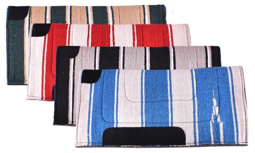 61190AS: Showman ® 30" X 30" Navajo pad with felt bottom and suede wear leathers Western Saddle Pad Showman   