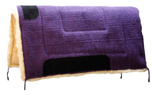 6138: Showman™ 32" x 32" solid colored pad with Kodel fleece bottom with suede wear leathers Western Saddle Pad Showman   