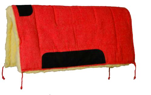 6138: Showman™ 32" x 32" solid colored pad with Kodel fleece bottom with suede wear leathers Western Saddle Pad Showman   
