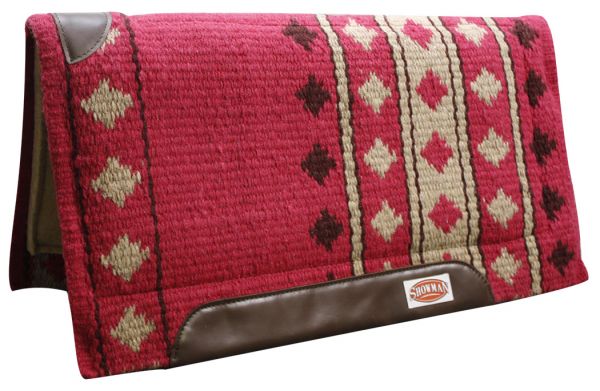 6175: 36" x 34" 100% wool pad with memory felt center and wear leathers Western Saddle Pad Showman   