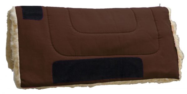 6192: Showman™ 32" x 32" Heavy Canvas "Work" top pad features Kodel fleece bottom with suede leath Western Saddle Pad Showman   