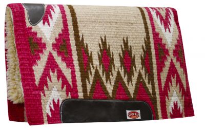 #6202: Showman™ 36" x 34" 100% Wool Top Cutter Style Saddle Pad with Kodel Fleece Bottom and Top Gr