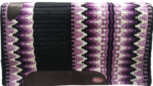 6213: Showman® 34" X 38" Wool Top Cutter Pad with navajo top Western Saddle Pad Showman   