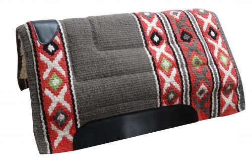 6224: Showman® 36" x 34" 100% woven wool top pad with fleece bottom Western Saddle Pad Showman   