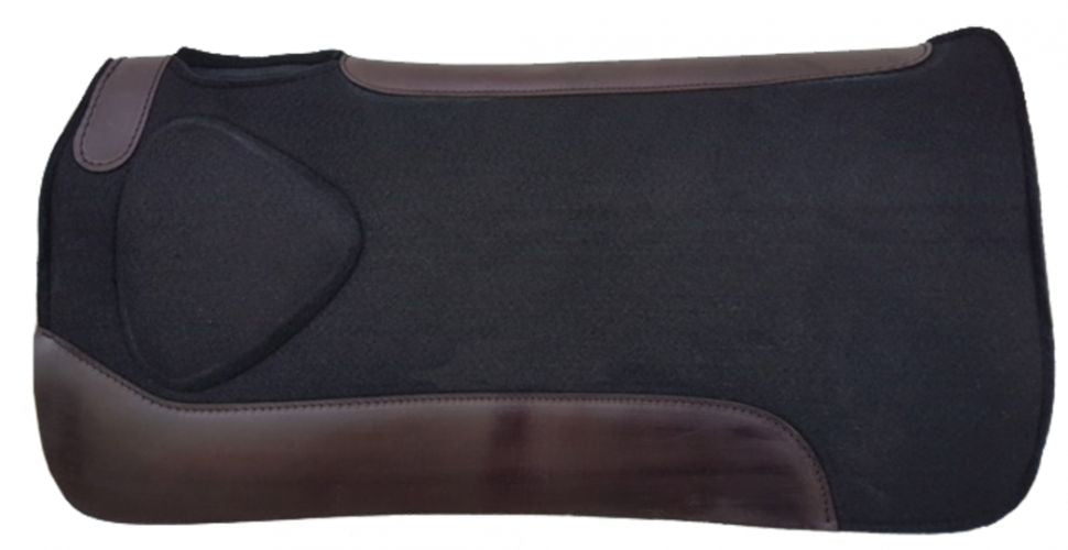 6269: Showman ® 31 x 31 x 1 Black felt saddle pad with built up shoulder Western Saddle Pad Showman   
