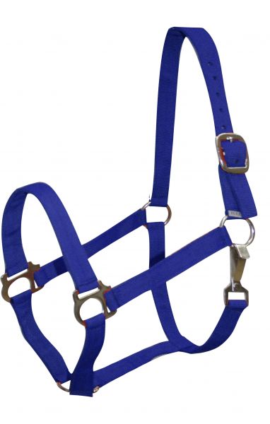 628X: Double Ply Horse size turnout nylon halter with snap Nylon Halter Showman Saddles and Tack   