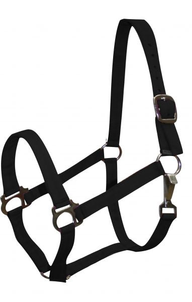 628X: Double Ply Horse size turnout nylon halter with snap Nylon Halter Showman Saddles and Tack   